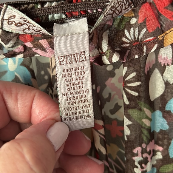 American Rag chiffon floral long tunic ruffled top has a separate long tie - L - Picture 14 of 14